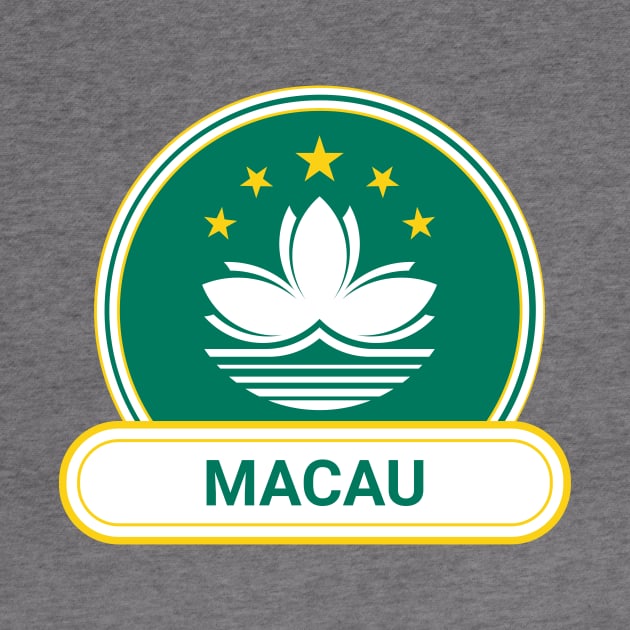 Macau Country Badge - Macau Flag by Yesteeyear